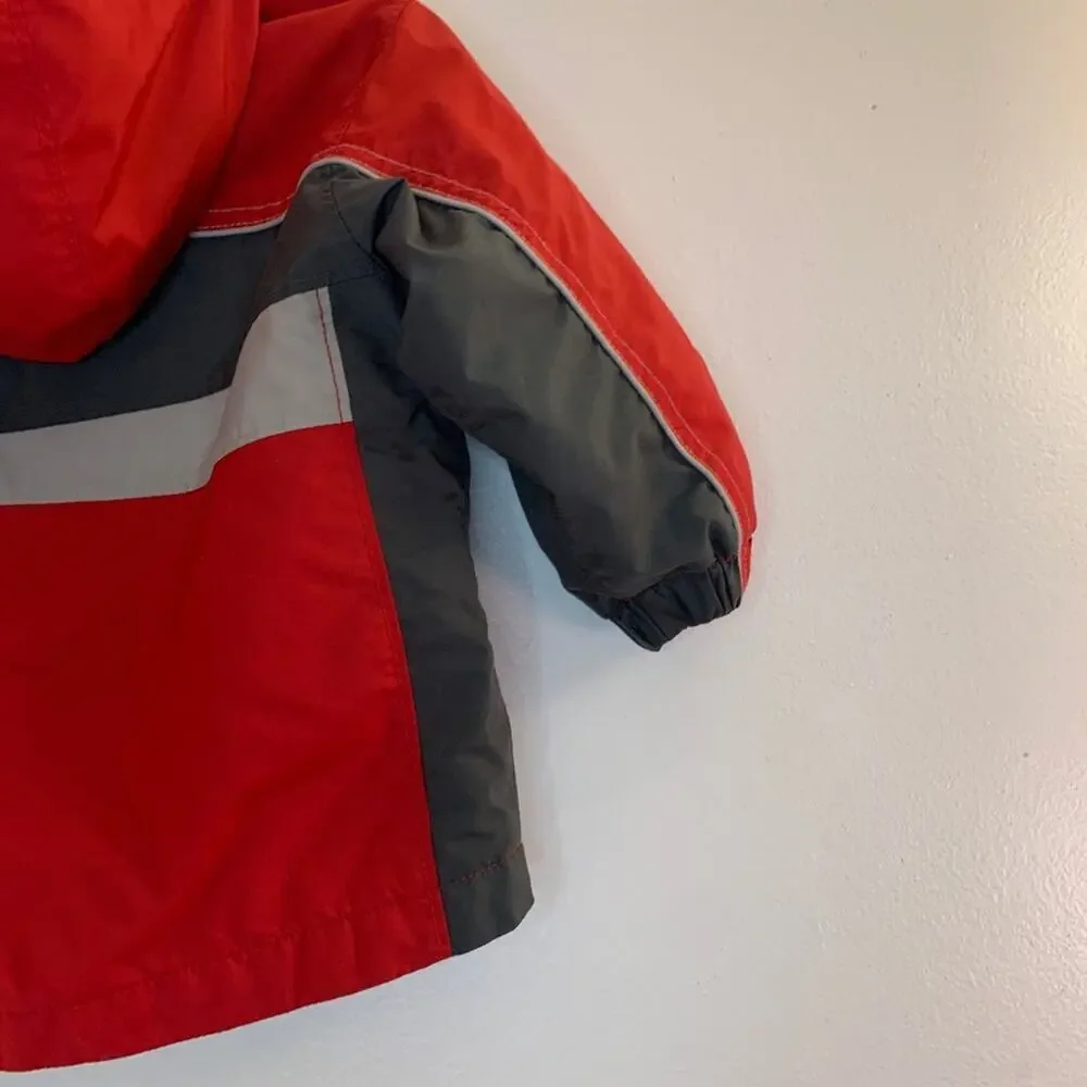 COLUMBIA Boy’s Red/Gray Fleece Lined Hooded Zip Up Jacket / Size: 18 Months